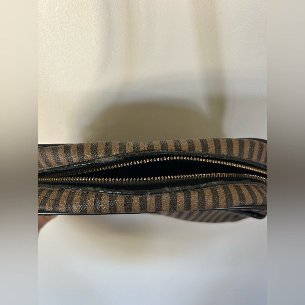 Vintage Fendi Crossbody Bag Striped canvas with leather crossbody strap - Picture 6 of 16
